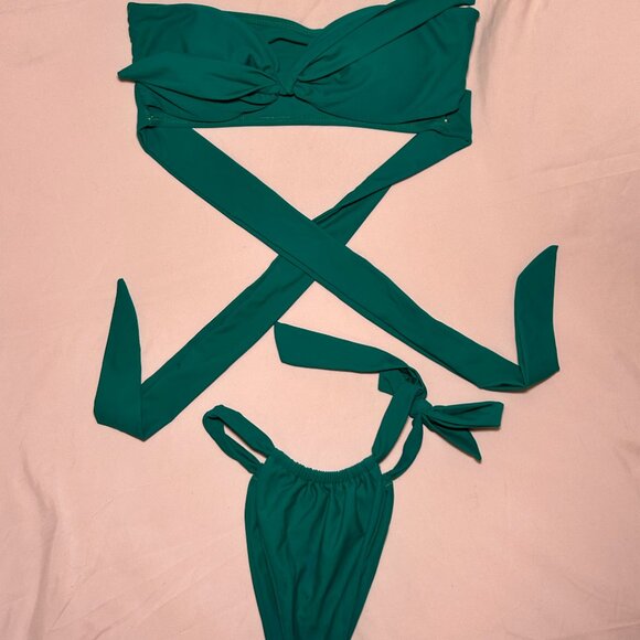 Emerald Green Multi-Way Bandeau Bikini - Picture 1 of 4